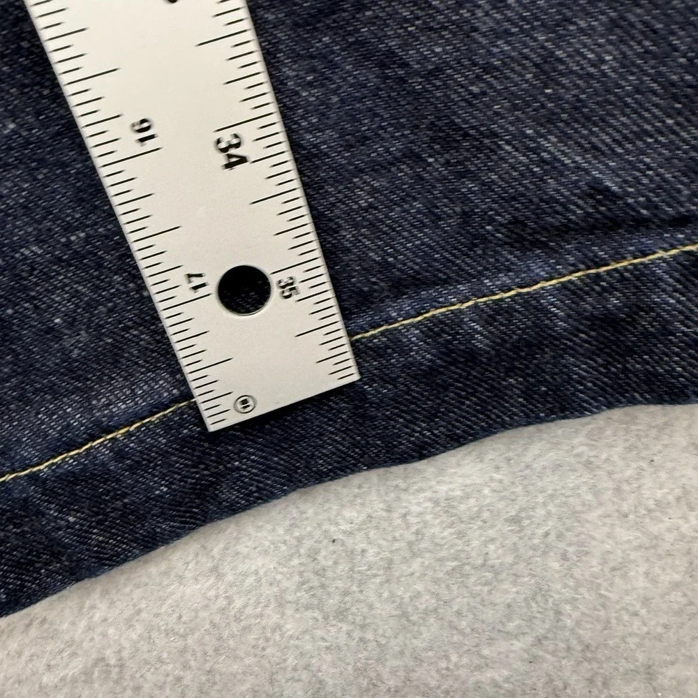 POLO JEANS RALPH LAUREN 90s Denim Duster Trench Chore‎ Coat L Indigo Blue Hooded